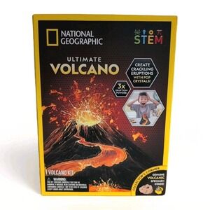 Ultimate Volcano Kit by National Geographic Age 8+ STEM w/ Volcanic Specimen-NEW